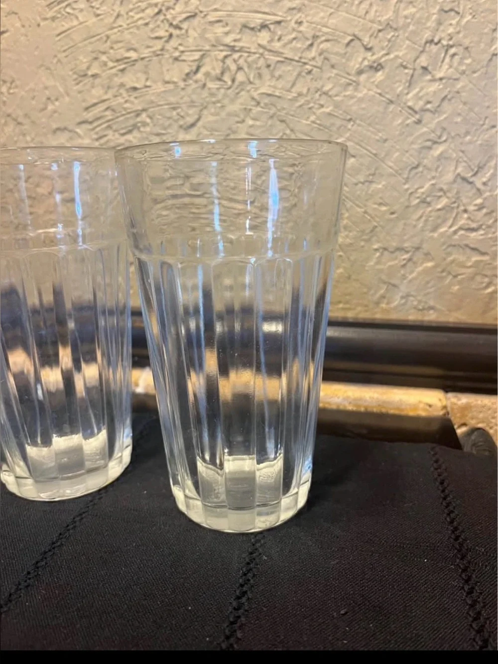 Set of 6 Vintage Gibson Clear Ribbed Drinking Glasses